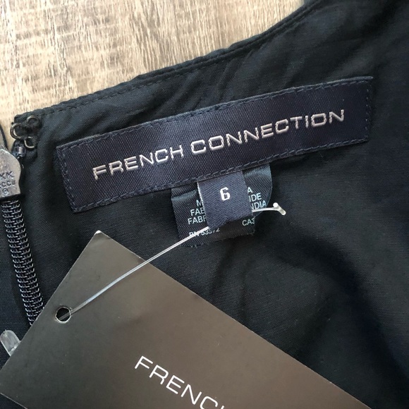 NEW French Connection black candy stripe fril slv - Picture 4 of 6